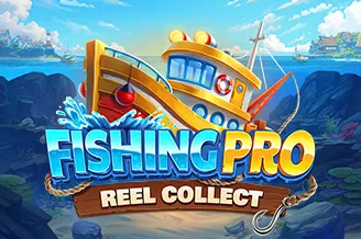 Fishing Pro Reel Collect new slot at QuickBet Casino with cartoon fishing boat on the ocean